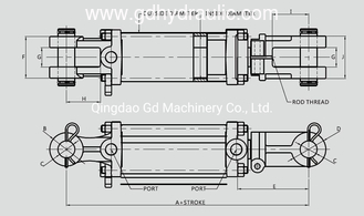 3000PSI AG Nitrierstange Standard Spurstangen-Hydraulikzylinder